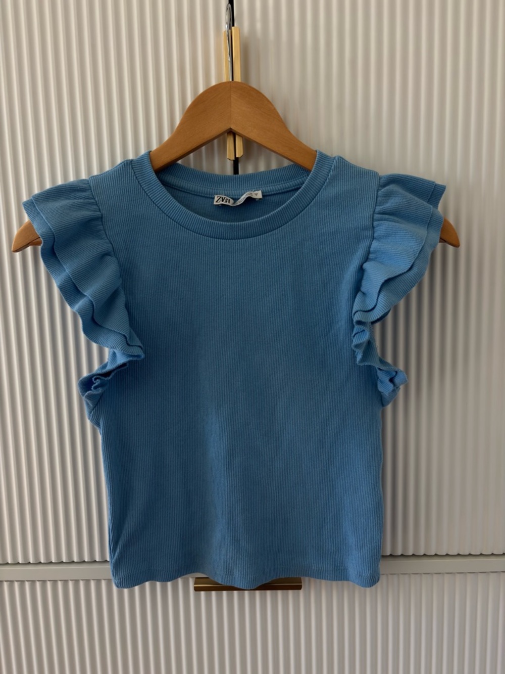 Zara Light Blue Ruffle Sleeve Tank Top for Kids